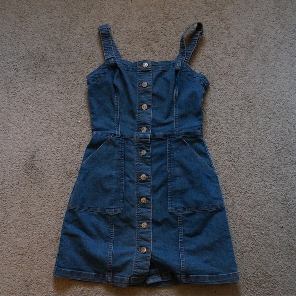 Denim over all dress
